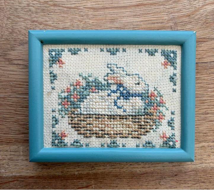 Mini borduurwerkje konijntje, Ophalen of Verzenden, Zo goed als nieuw, Handborduren, Overige typen