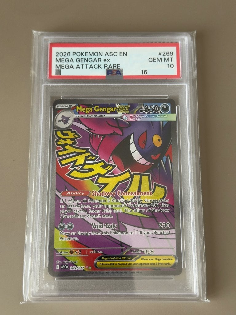 Mega Gengar ex ASC 269/217 in PSA10, Ophalen of Verzenden, Zo goed als nieuw