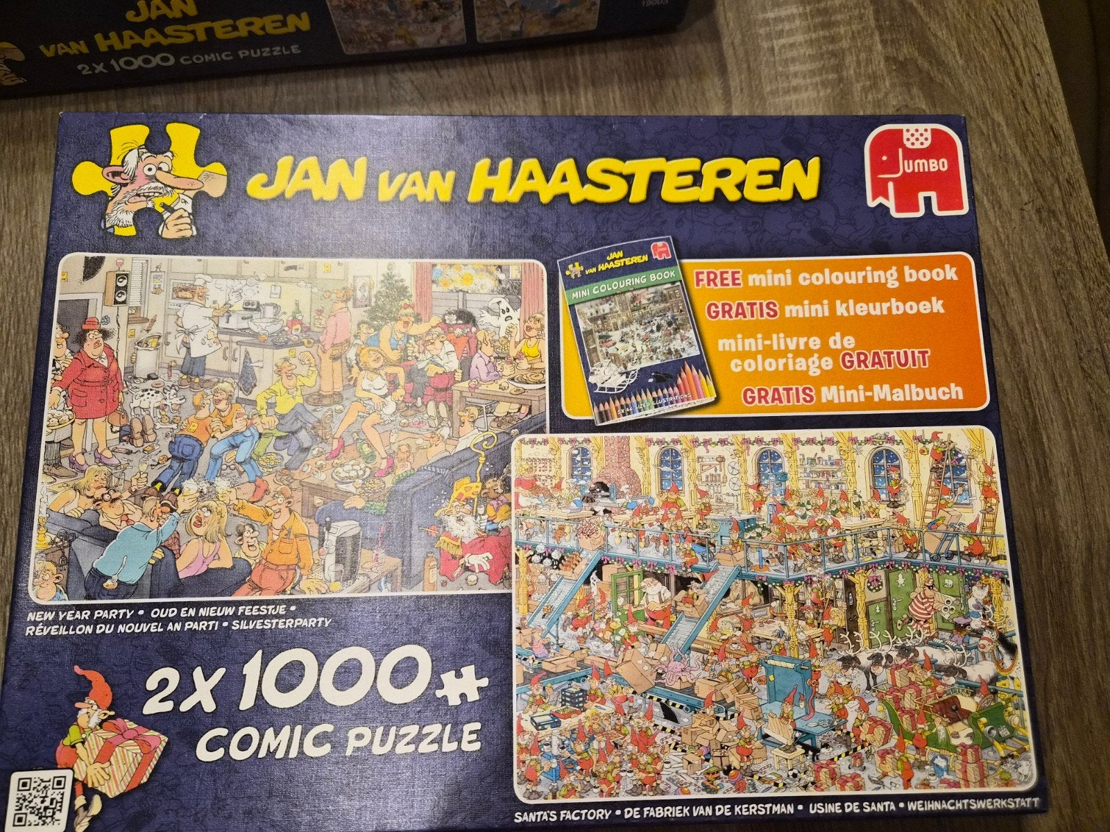 Jan van Haasteren 2x1000 Comic Puzzel - Nieuwjaar & Kerst, Een of twee spelers, Ophalen, Gebruikt, Jumbo