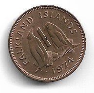 Falkland 1 Penny 1974, Postzegels en Munten, Ophalen of Verzenden, Noord-Amerika