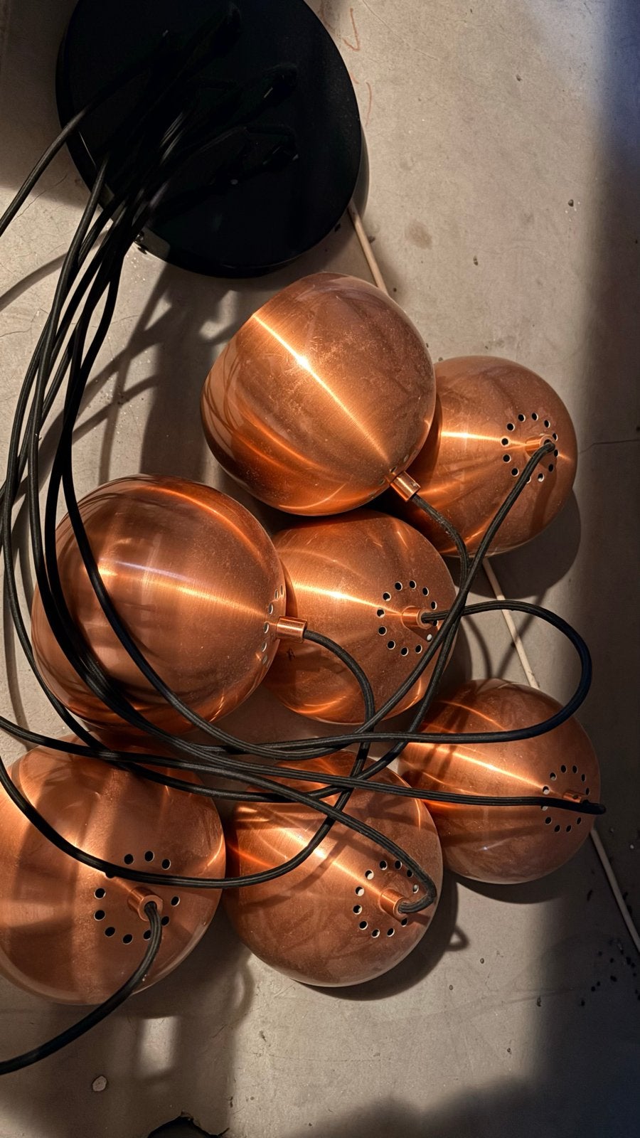 Zuiver hanglamp koper multishine 7 bollen, Ophalen of Verzenden, Gebruikt, Metaal, 75 cm of meer