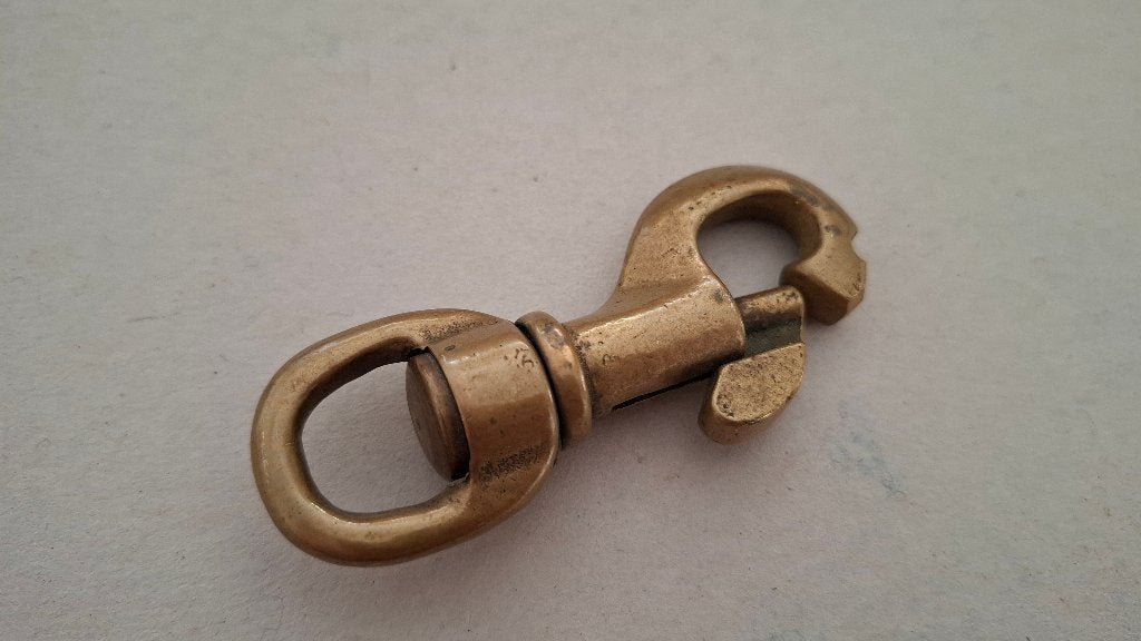musketonhaak messing 9cm, Verzenden, Zo goed als nieuw