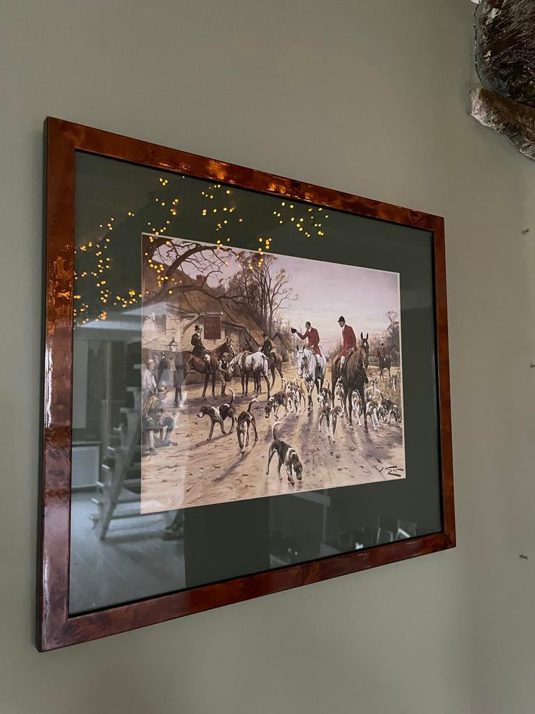 Mooi schilderij met jachttafereel, Antiek en Kunst, Ophalen of Verzenden