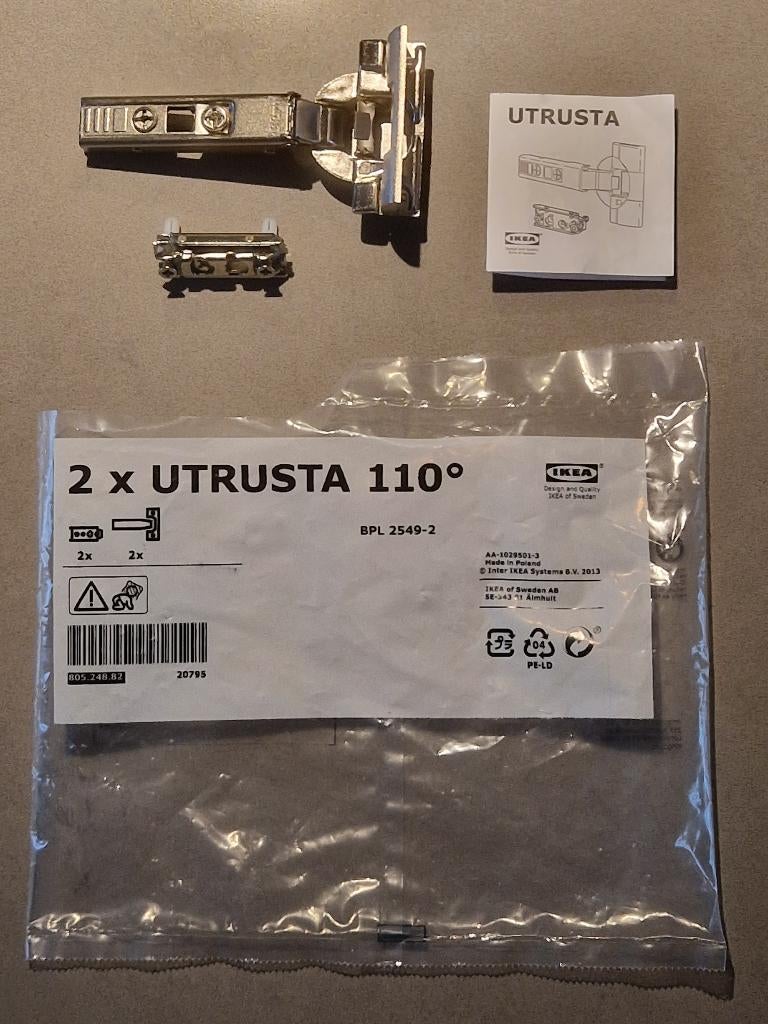IKEA UTRUSTA Scharnier - Keukenkastdeur, Ophalen, Nieuw, IJzer, Scharnier