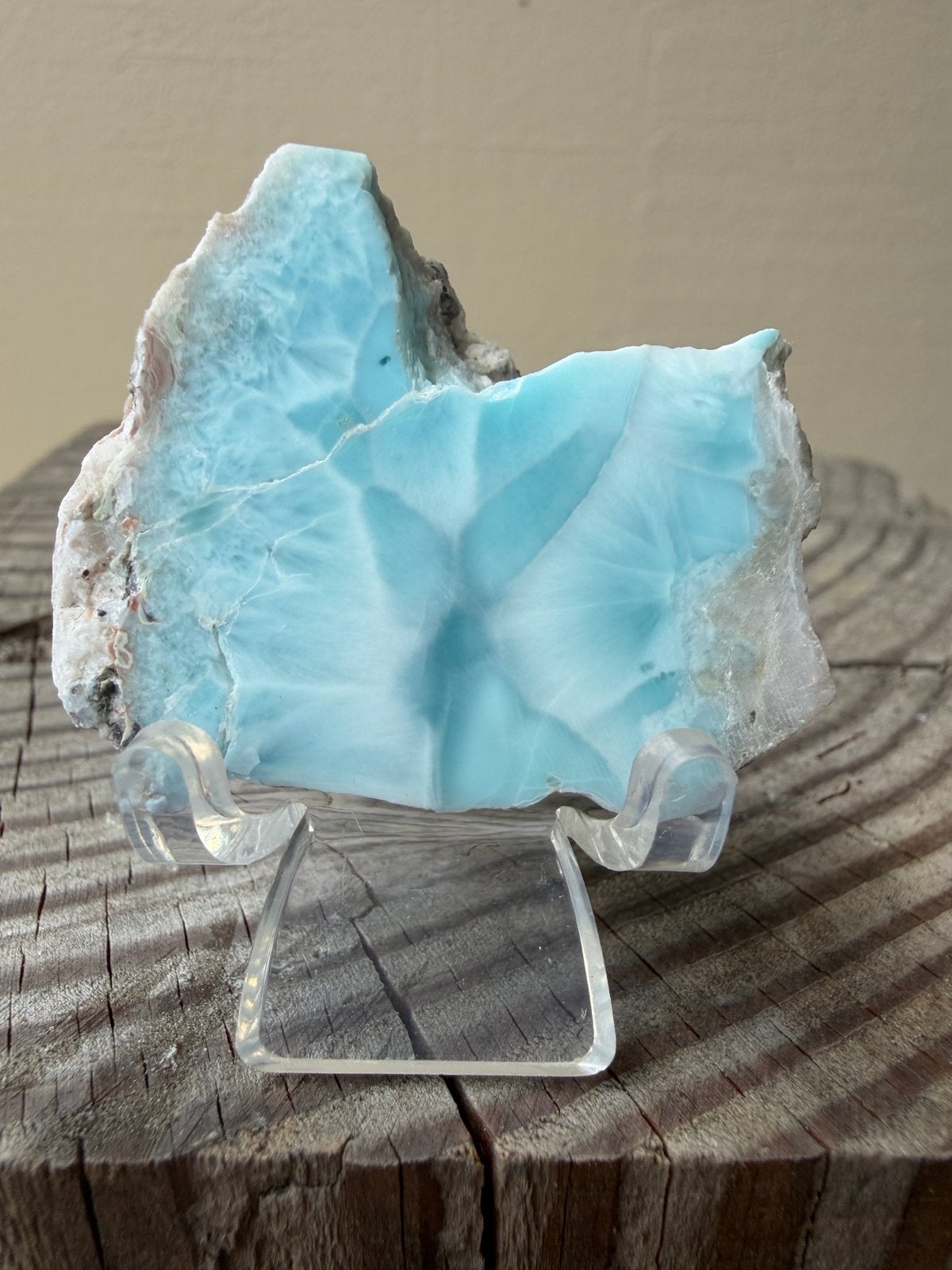 Larimar • Caribisch blauw met waanzinnig patroon, Ophalen of Verzenden, Mineraal
