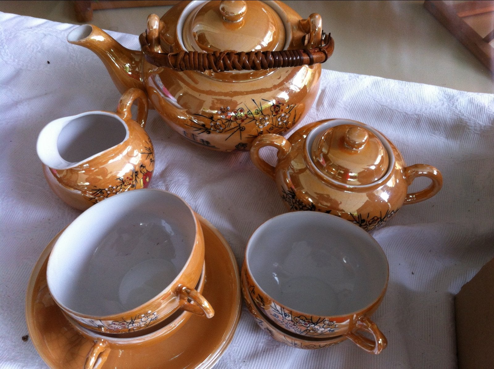 Vintage chinees theeservies, Antiek en Kunst, Antiek | Servies compleet, Ophalen of Verzenden