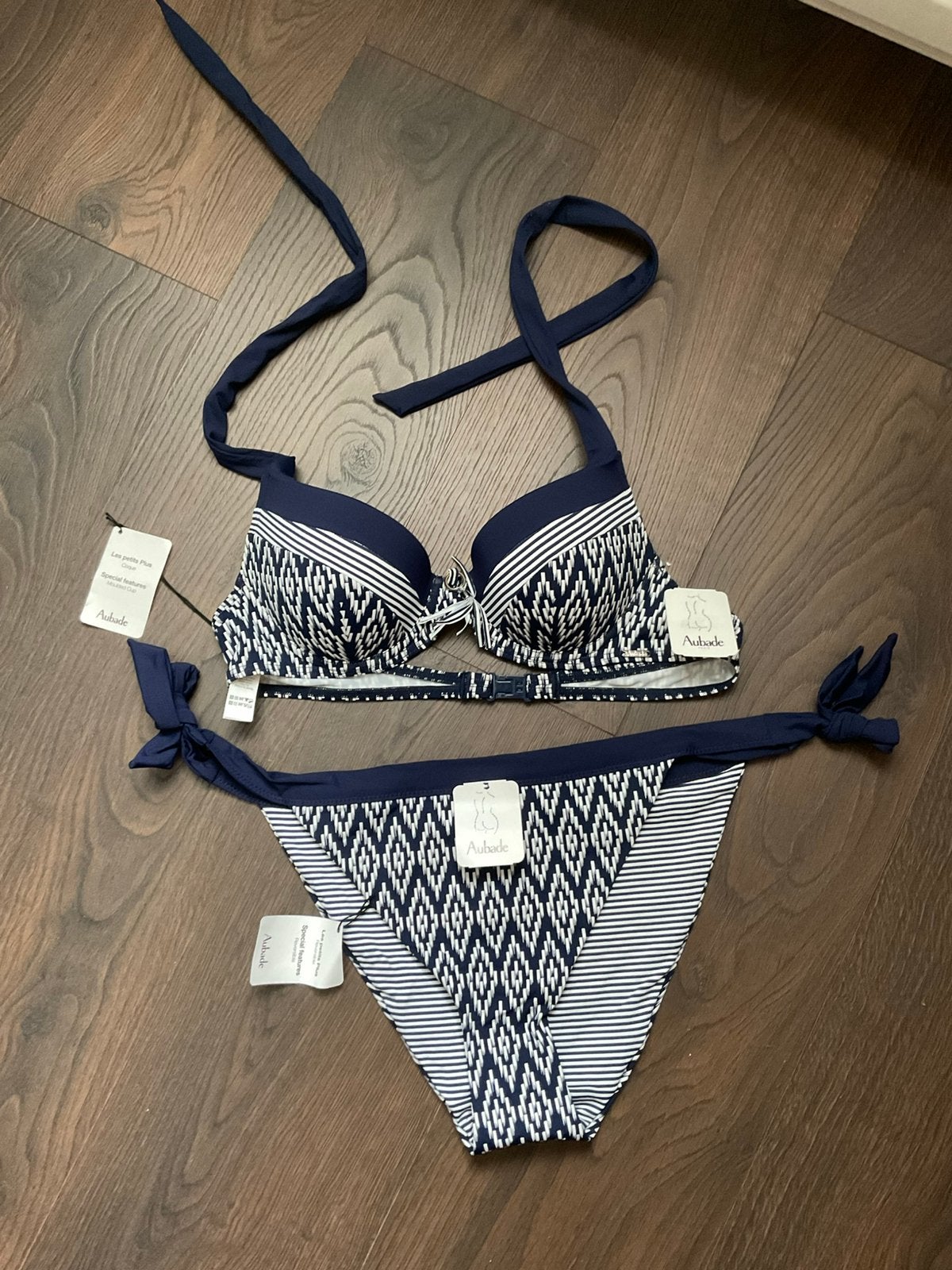Nieuw - bikini Aubade marine 80A + L, Ophalen of Verzenden, Nieuw, Blauw, Bikini