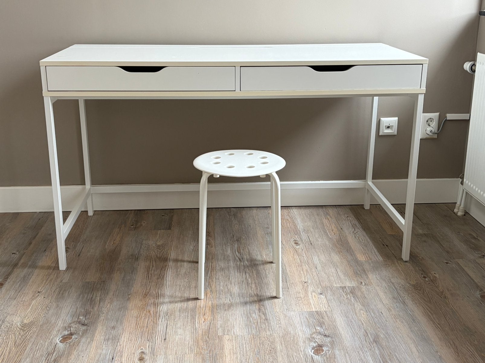 Ikea Alex bureau/kaptafel met lades, spiegel, ledverlichting, Ophalen, Gebruikt, 50 tot 100 cm, Minder dan 100 cm