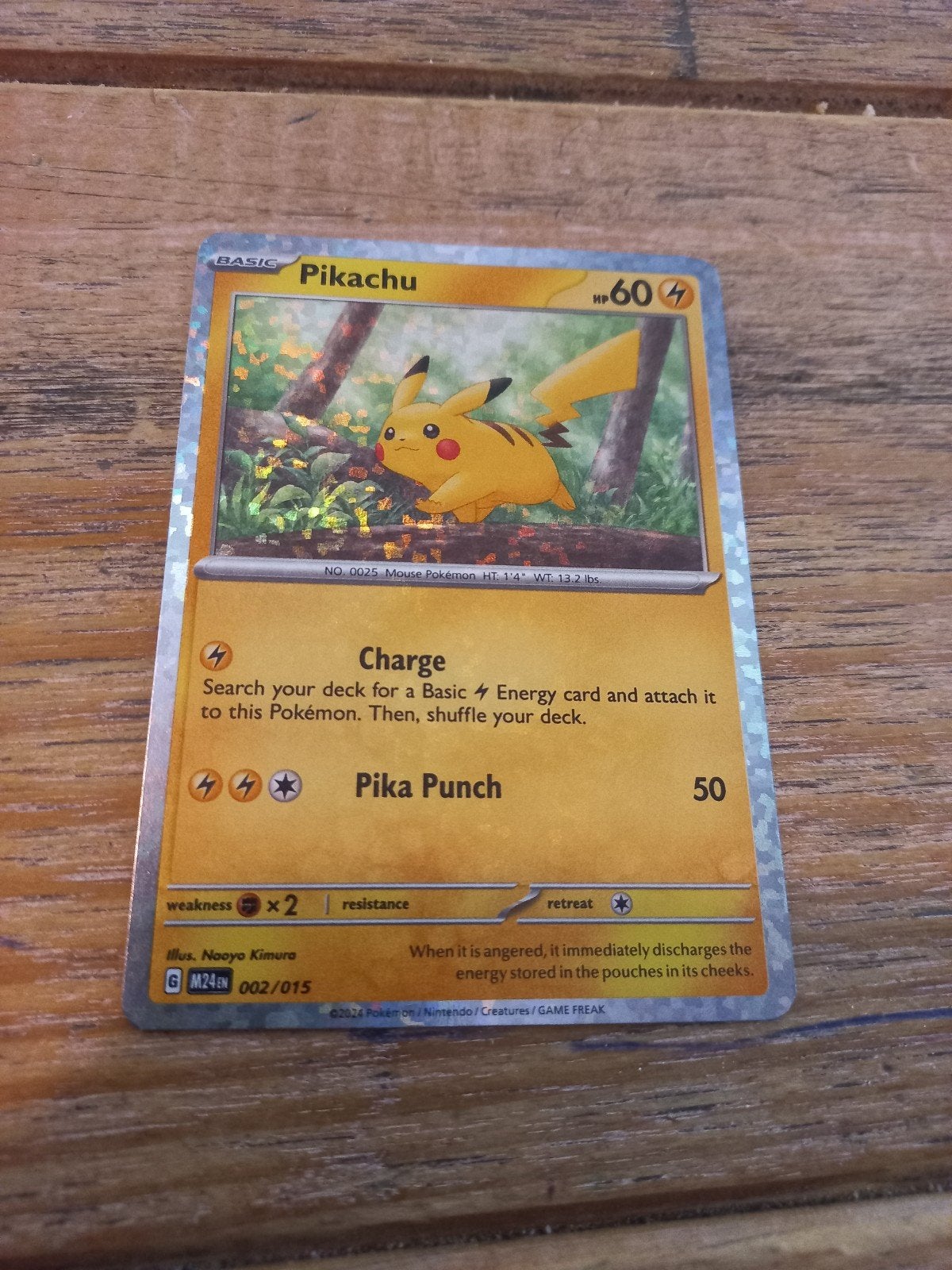 Pikachu holo, Ophalen of Verzenden, Zo goed als nieuw, Losse kaart, Foil