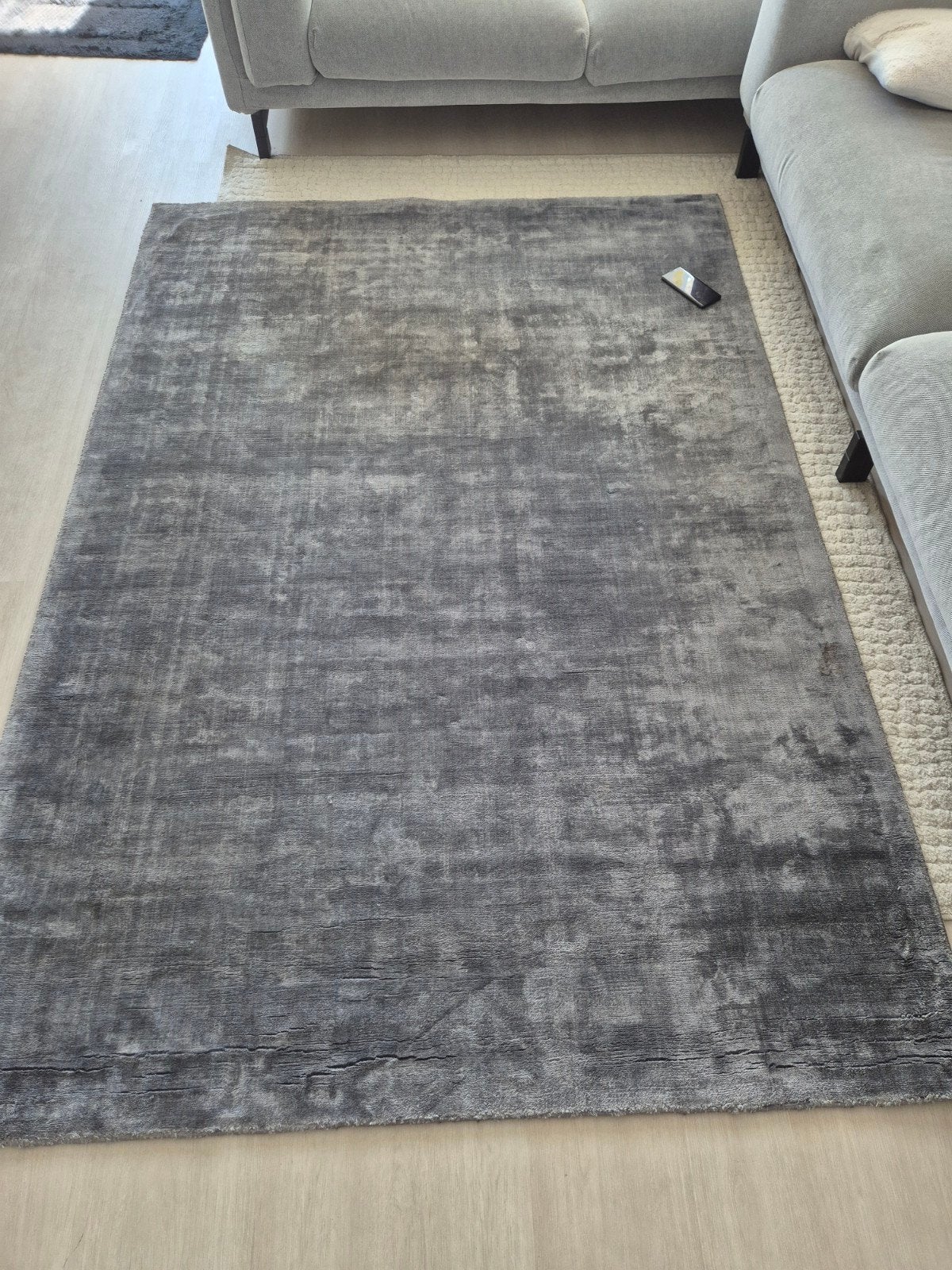 Benuta Nela handgeweven vloerkleed grijs blauw 160x230, Huis en Inrichting, Stoffering | Tapijten en Kleden, 150 tot 200 cm, 200 cm of meer