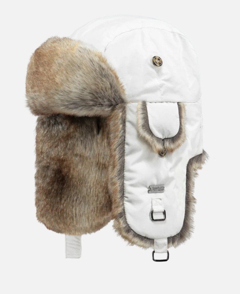 Barts Bomber Series Wintermuts - Wit met Bont, Hoed, Barts, Zo goed als nieuw, One size fits all