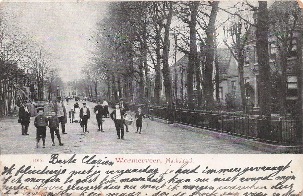 JN942 Wormerveer Marktstraat 1901, Verzenden, Voor 1920, Gelopen, Noord-Holland