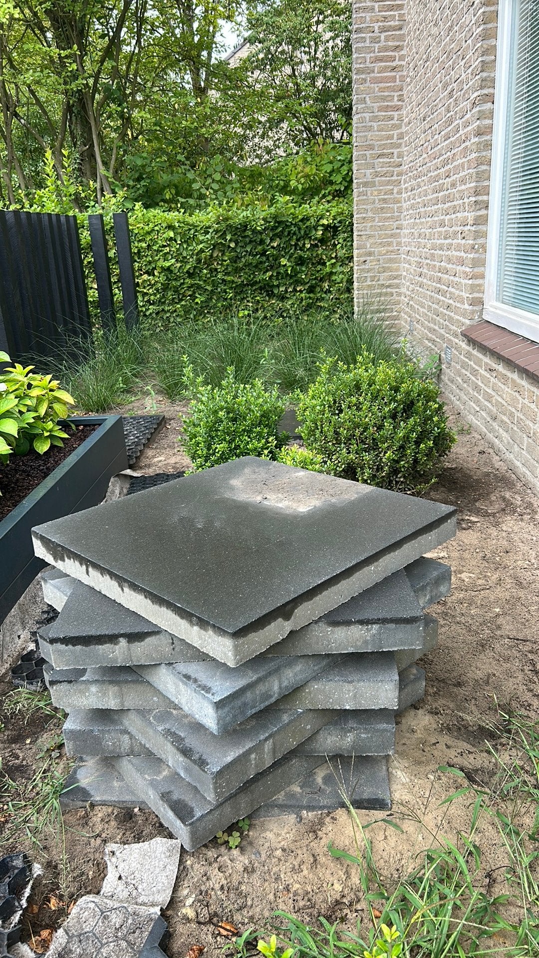 Betontegels antraciet grijs 60x60, Tuin en Terras, Tegels en Klinkers, Ophalen, Gebruikt, Beton, Terrastegels
