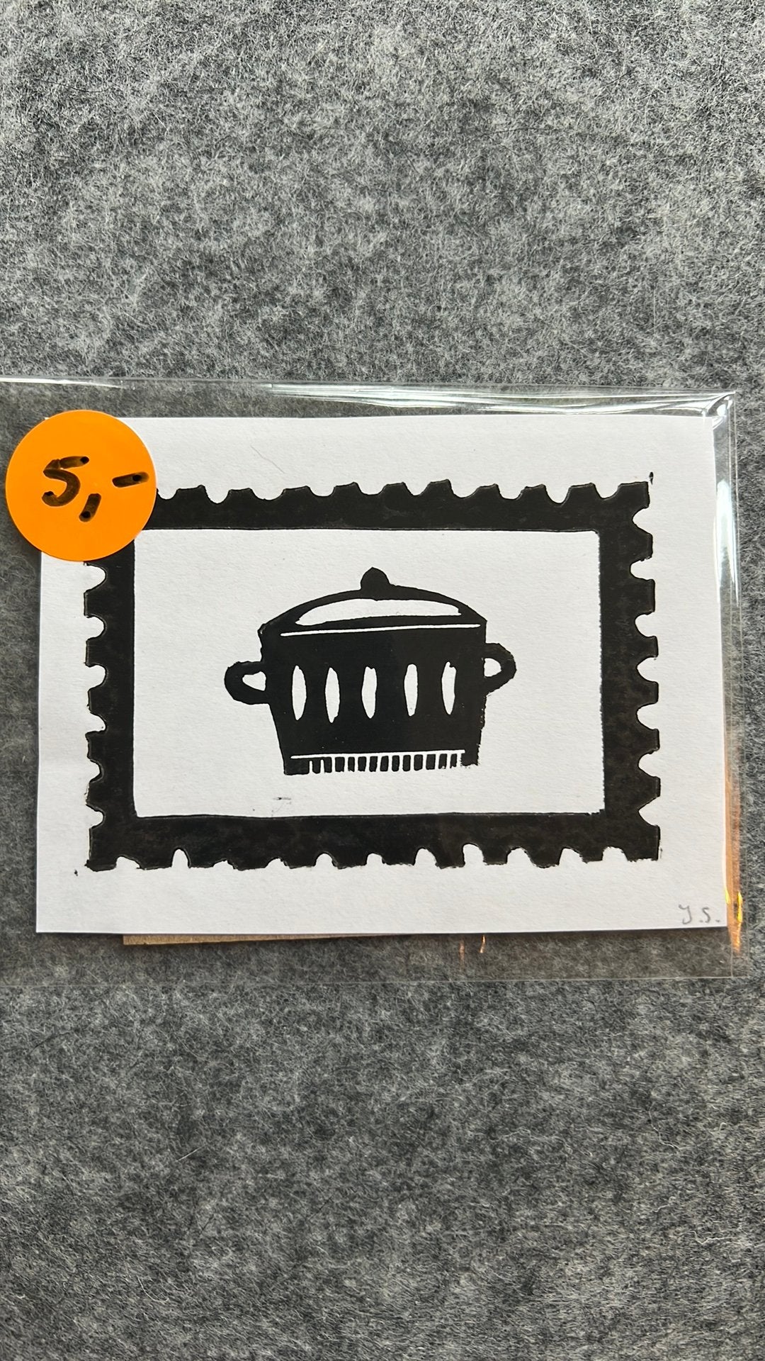 Mini linosnede postzegel, Verzenden