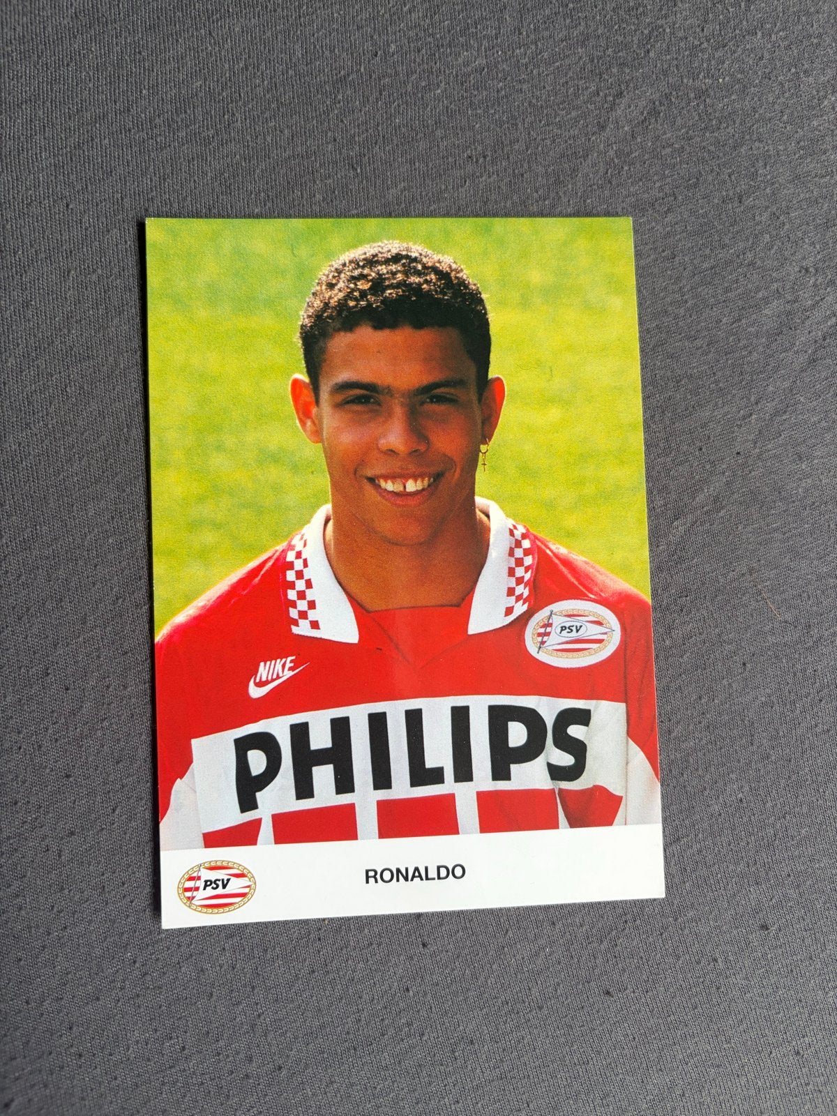 Ronaldo PSV Spelerskaart 1995 - Zeldzaam verzamelobject, Ophalen of Verzenden, Zo goed als nieuw, PSV, Spelerskaart