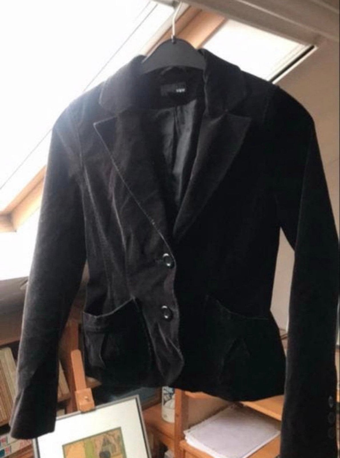 Zwart fluwelen colbert H&M - Maat 36, Zwart, Ophalen of Verzenden, Zo goed als nieuw, Jasje