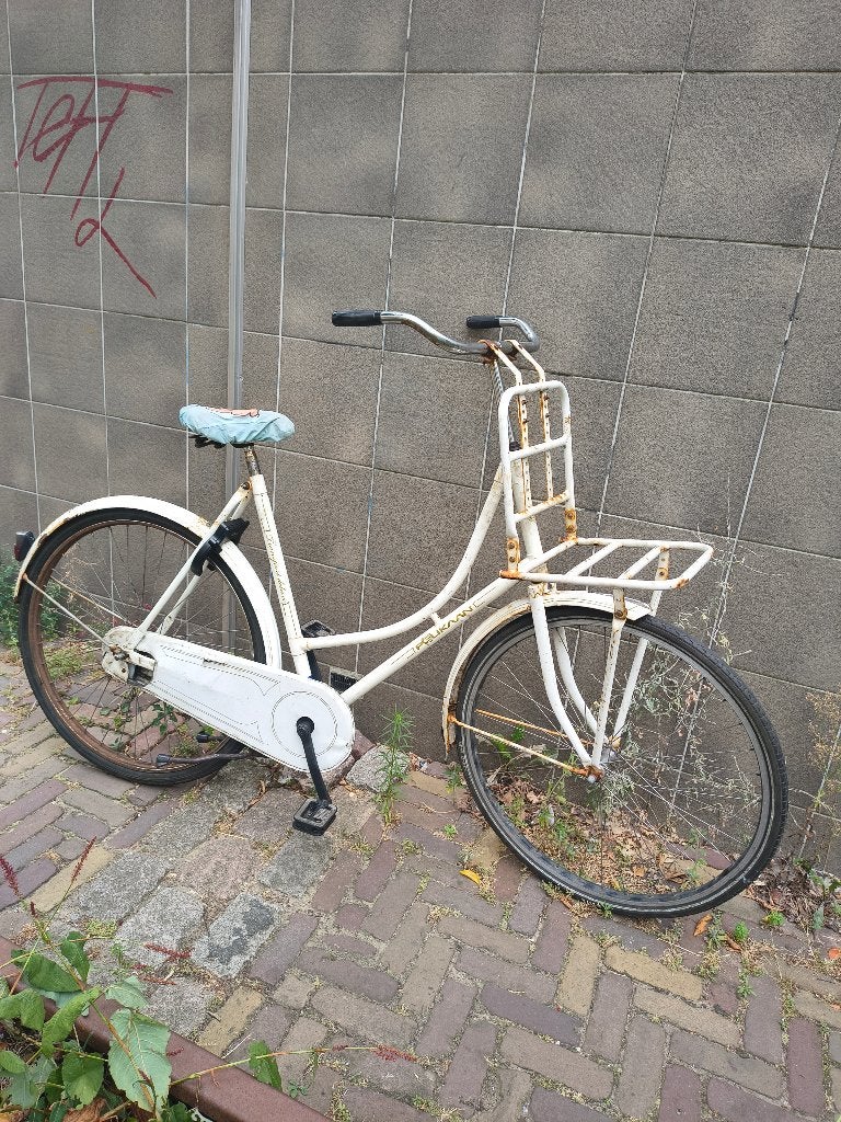 omafiets met draagrek, Fietsen en Brommers, 56 cm of meer, Ophalen, Gebruikt, Terugtraprem