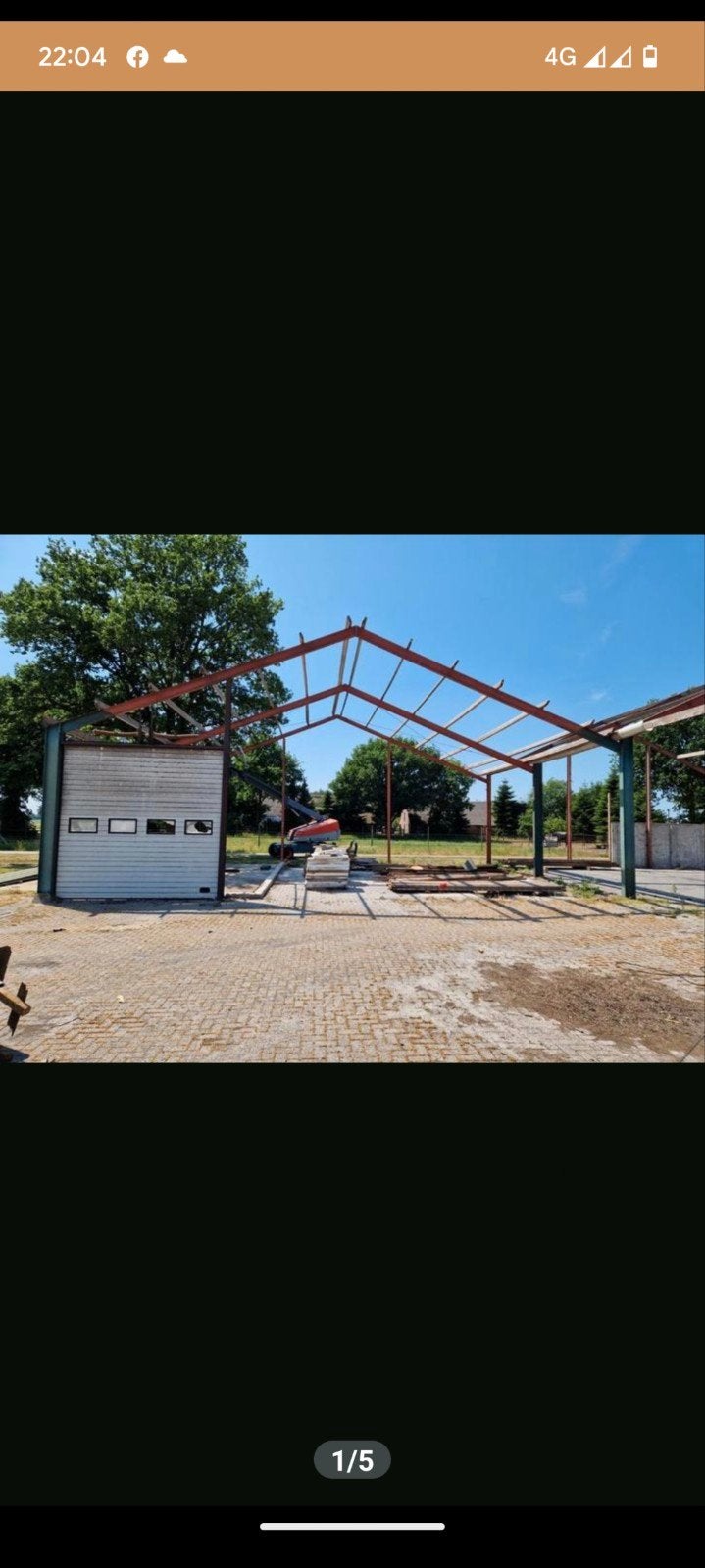 Stalen constructie voor loods of overkapping 14,40 breed 10, Ophalen, Gebruikt
