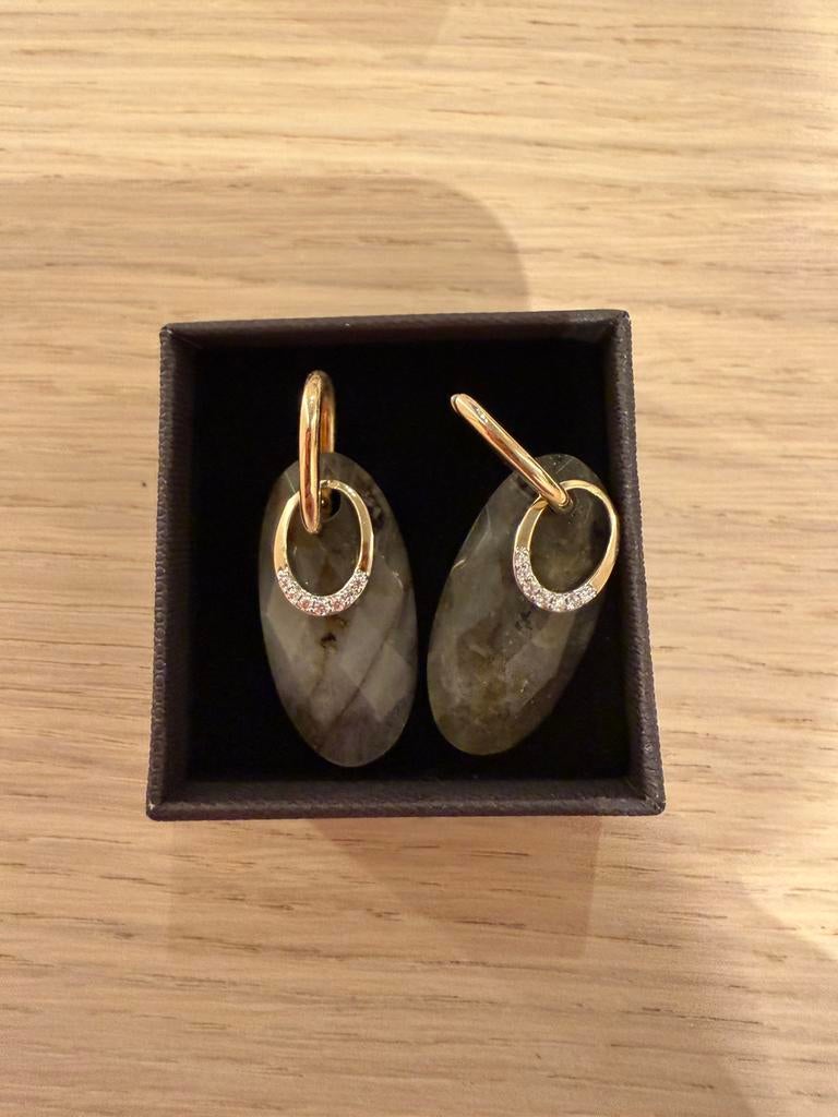 Blush oorbellen set, goud, nieuw, Hangers, Verzenden, Nieuw, Met edelsteen
