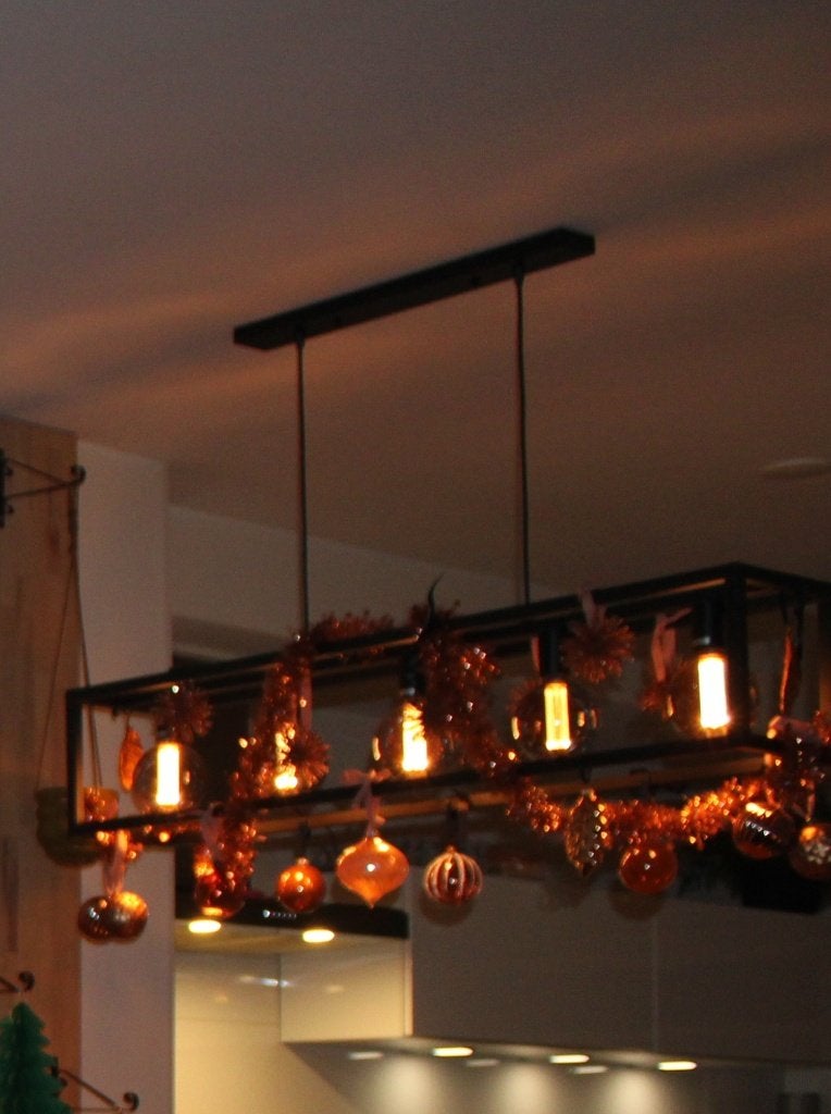 Mooie Industriële Hanglamp zwart frame + 5XL Rookglas bollen, Ophalen, E27 (groot), Zo goed als nieuw, Glas