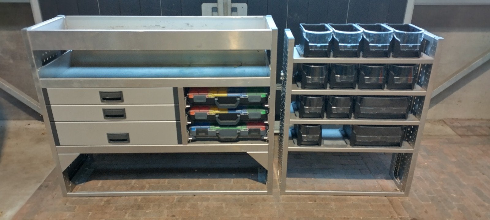 Aluca bedrijfswagen inrichting lades bakjes koffers 2 kasten, Auto diversen, Ophalen