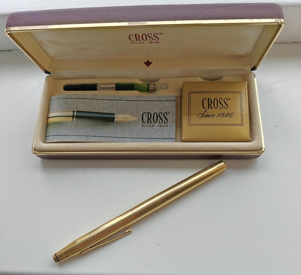 Cross Vulpen in doos en accessoires en 14 kt gouden nib, Cross, Met doosje, Ophalen of Verzenden, Zo goed als nieuw