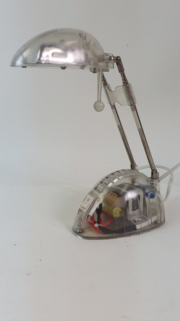 Massive bureaulamp antennes, halogeen. Transparant. 3A6, Tweedehands verkoop, Tweedehands verkoop, Gebruikt, Ophalen of Verzenden