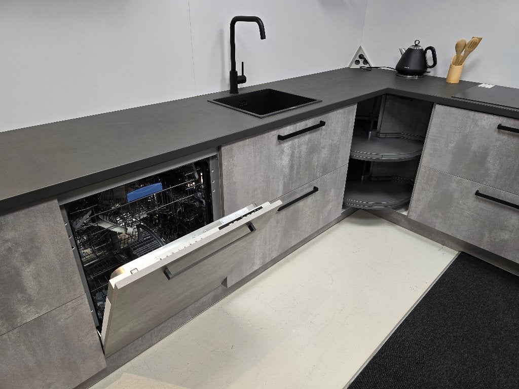 hoek keuken industrieel betonlook Showroommodel, Ophalen, Hoekkeuken, Nieuw, Kunststof