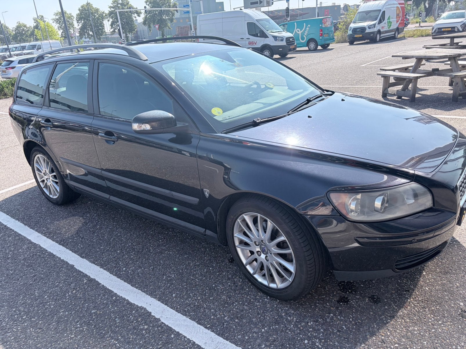 Volvo V50 2.4 | APK 07-05-27 | Cruise Control | Trekhaak, Auto's, Volvo, 700 kg, Zwart, Origineel Nederlands, Particulier