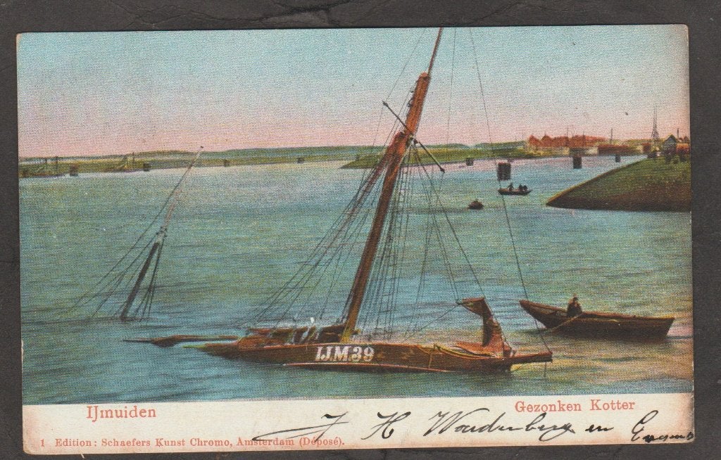ijmuiden gezonken kotter, Verzenden, Voor 1920, Noord-Holland
