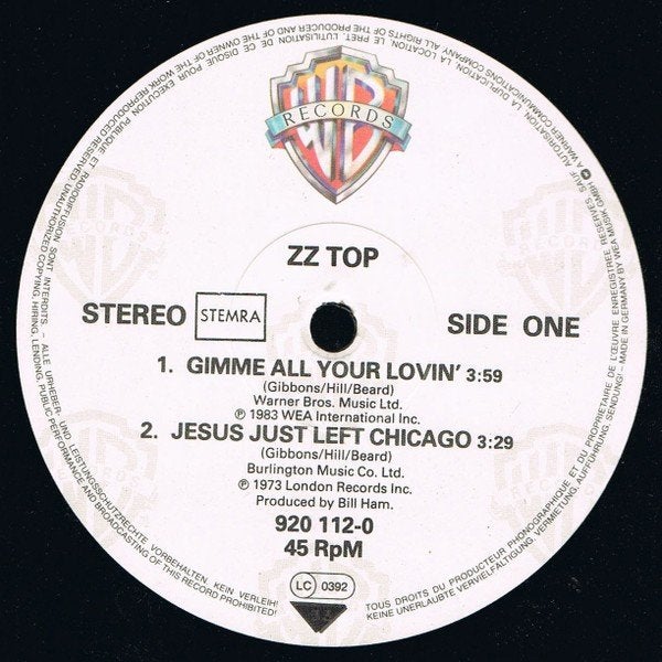 12" Maxi Single (1984) ZZ TOP - Gimme All Your Loving, Inclusief binnenhoes, Ophalen of Verzenden, Gebruikt, 12 inch