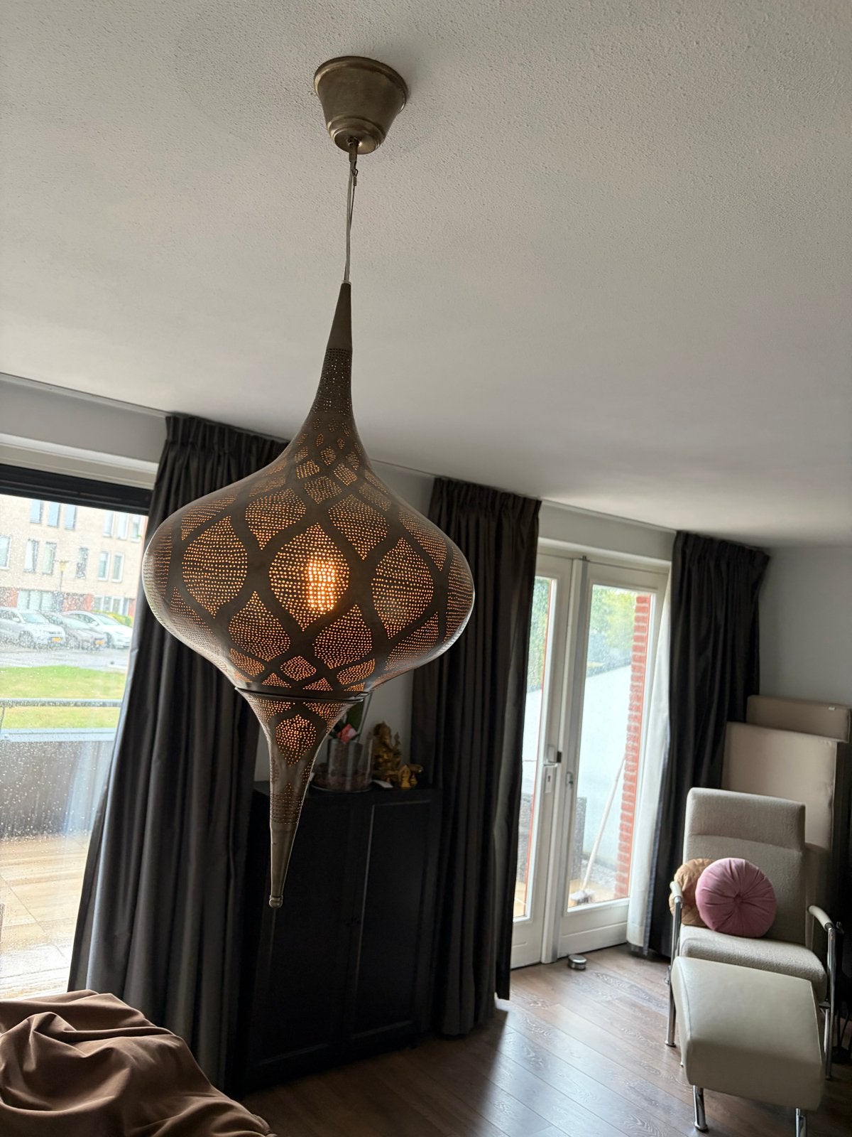 Oosterse hanglamp - Marokkaanse stijl, Huis en Inrichting, Ophalen, Gebruikt, Metaal, E27 (groot)