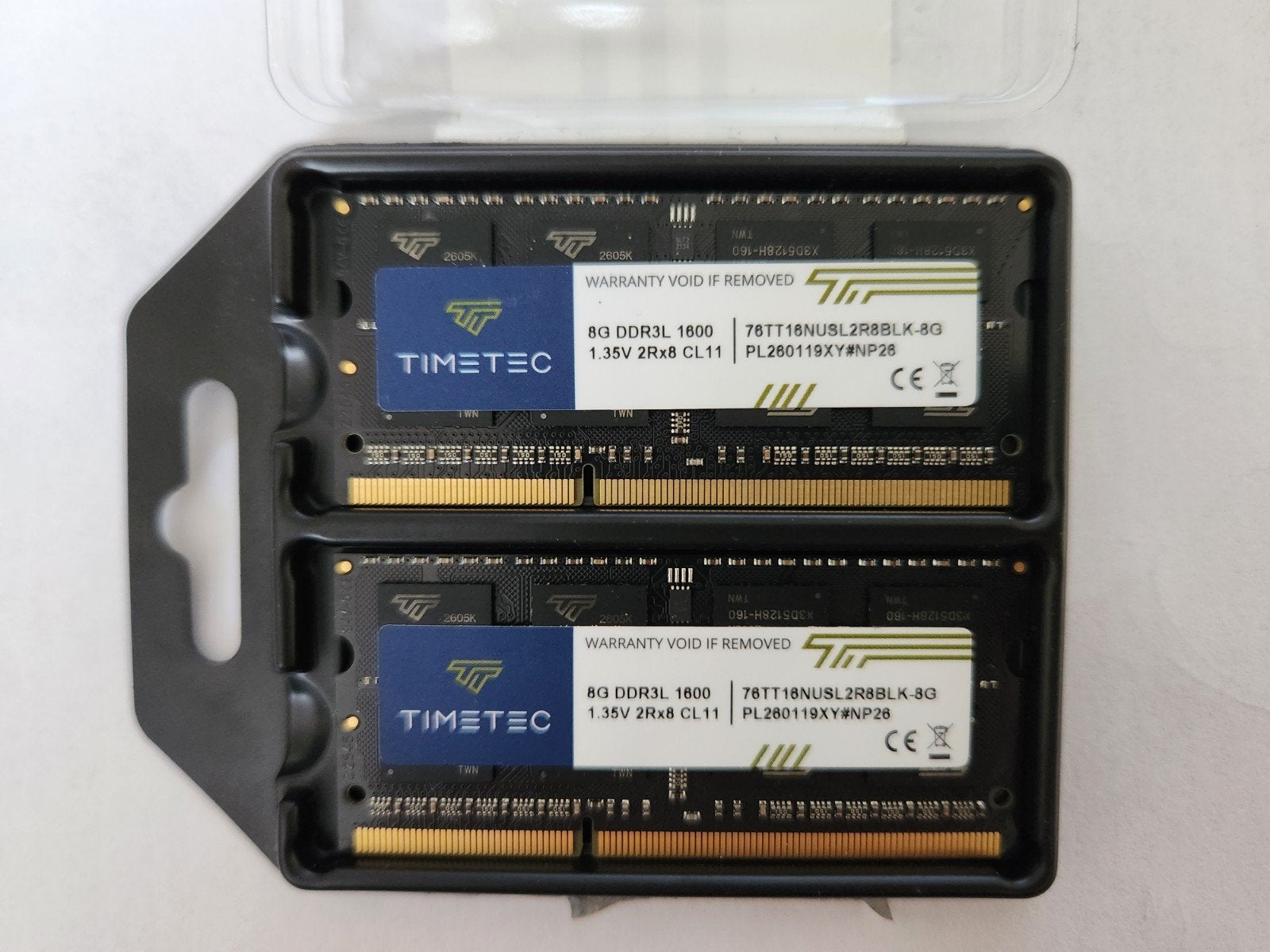 Timetec 8GB DDR3L 1600MHz RAM Sodimm Laptopgeheugen (2 x 8 G, Computers en Software, 8 GB, Nieuw, DDR3, Ophalen of Verzenden