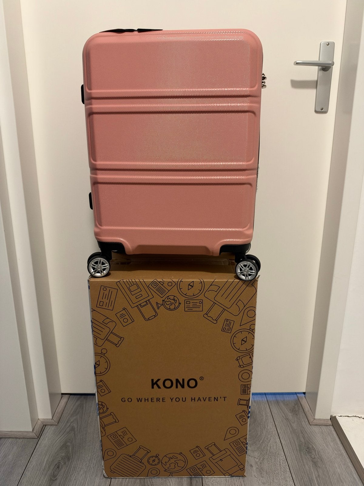 Nieuwe Kono Handbagagekoffer - Roze Cabin Trolley, 40 tot 60 cm, 20 tot 30 cm, Nieuw, Ophalen of Verzenden