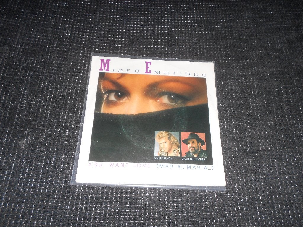 you want love - mixed emotions, Cd's en Dvd's, Gebruikt, 7 inch, Ophalen of Verzenden, Fotohoes
