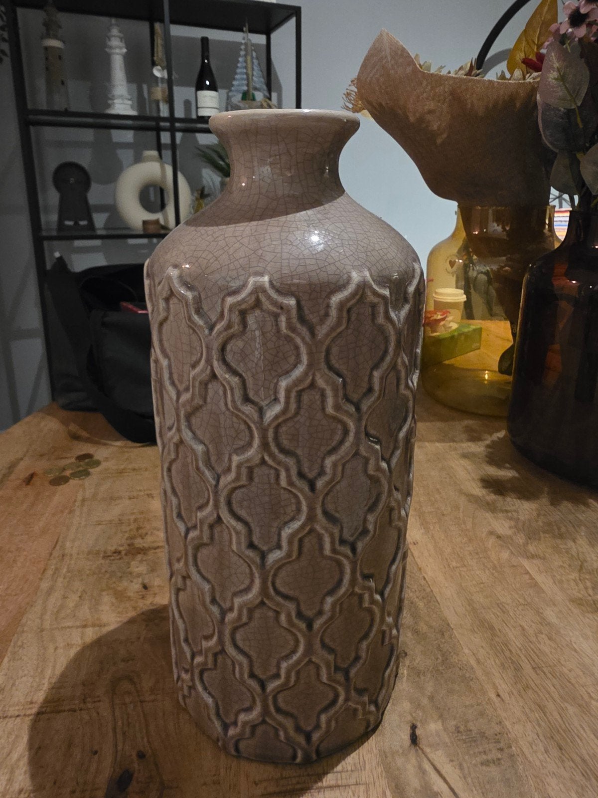 Set keramieken vazen | Craquelé | Zo goed als nieuw, Huis en Inrichting, Woonaccessoires | Vazen, Ophalen of Verzenden, Zo goed als nieuw