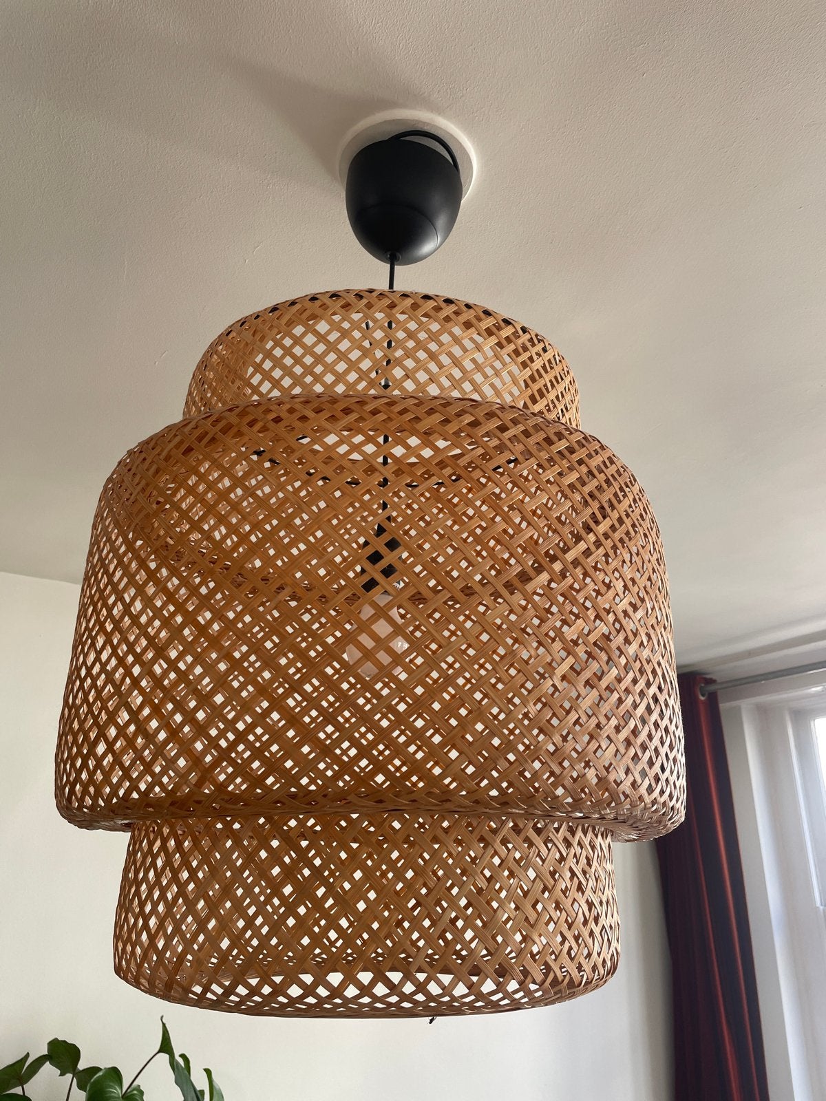 IKEA Hanglamp van bamboe - Zo goed als nieuw, Huis en Inrichting, Lampen | Hanglampen, Ophalen, Zo goed als nieuw, Natuurlijk materiaal