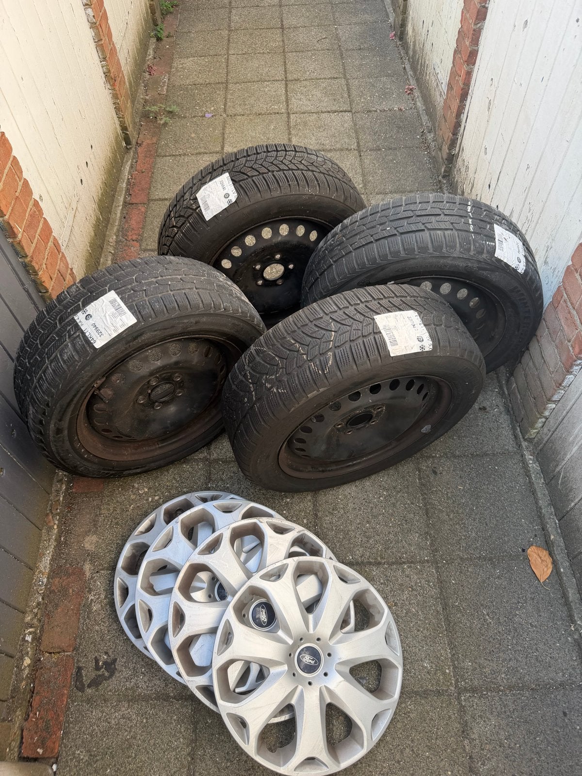 Firestone Winterbanden op stalen velg - 205/55 R16, Ophalen, Gebruikt, 16 inch, Banden en Velgen