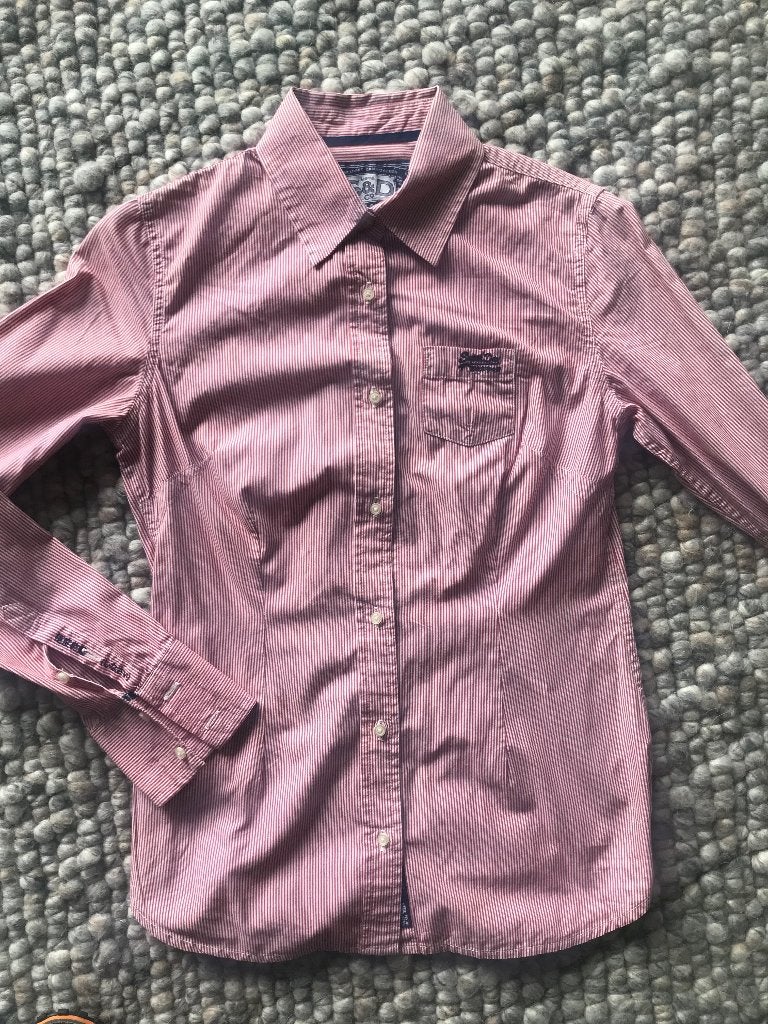 Nette SUPERDRY rood witte streep blouse in maat S, Superdry, Ophalen of Verzenden, Zo goed als nieuw, Maat 36 (S)