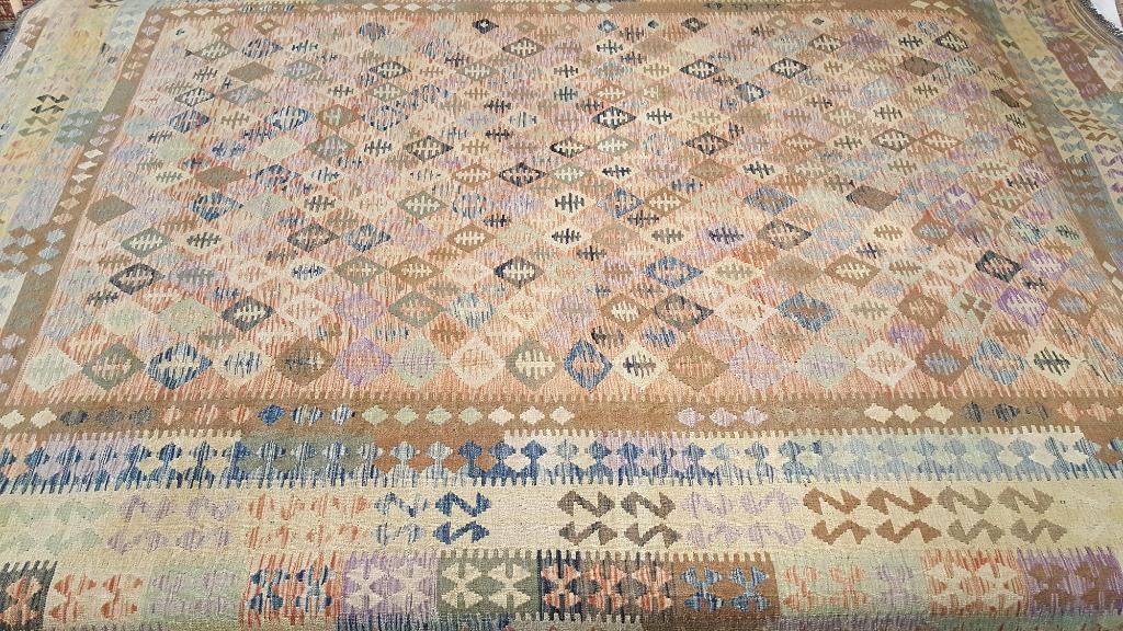 Perzisch tapijt kelim 352x248/wandkleed/Oosterse/Kilim/Loper, Ophalen, Www.simatapijten.nl, 200 cm of meer, Info@simatapijten.nl