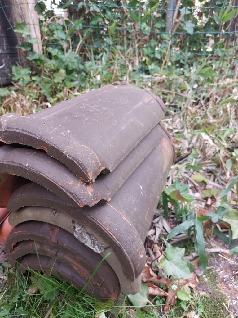 Nokvorsten bruin, Doe-het-zelf en Verbouw, Dakpannen en Dakbedekking, Ophalen, Gebruikt, Steen of Klei, 15 m² of meer