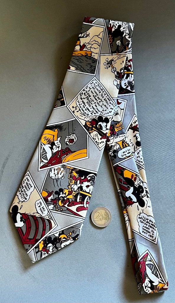 Disney- stropdas met Ouderwetse Mickey Mouse-strip erop, Ophalen of Verzenden, Mickey Mouse, Gebruikt, Kleding of Textiel