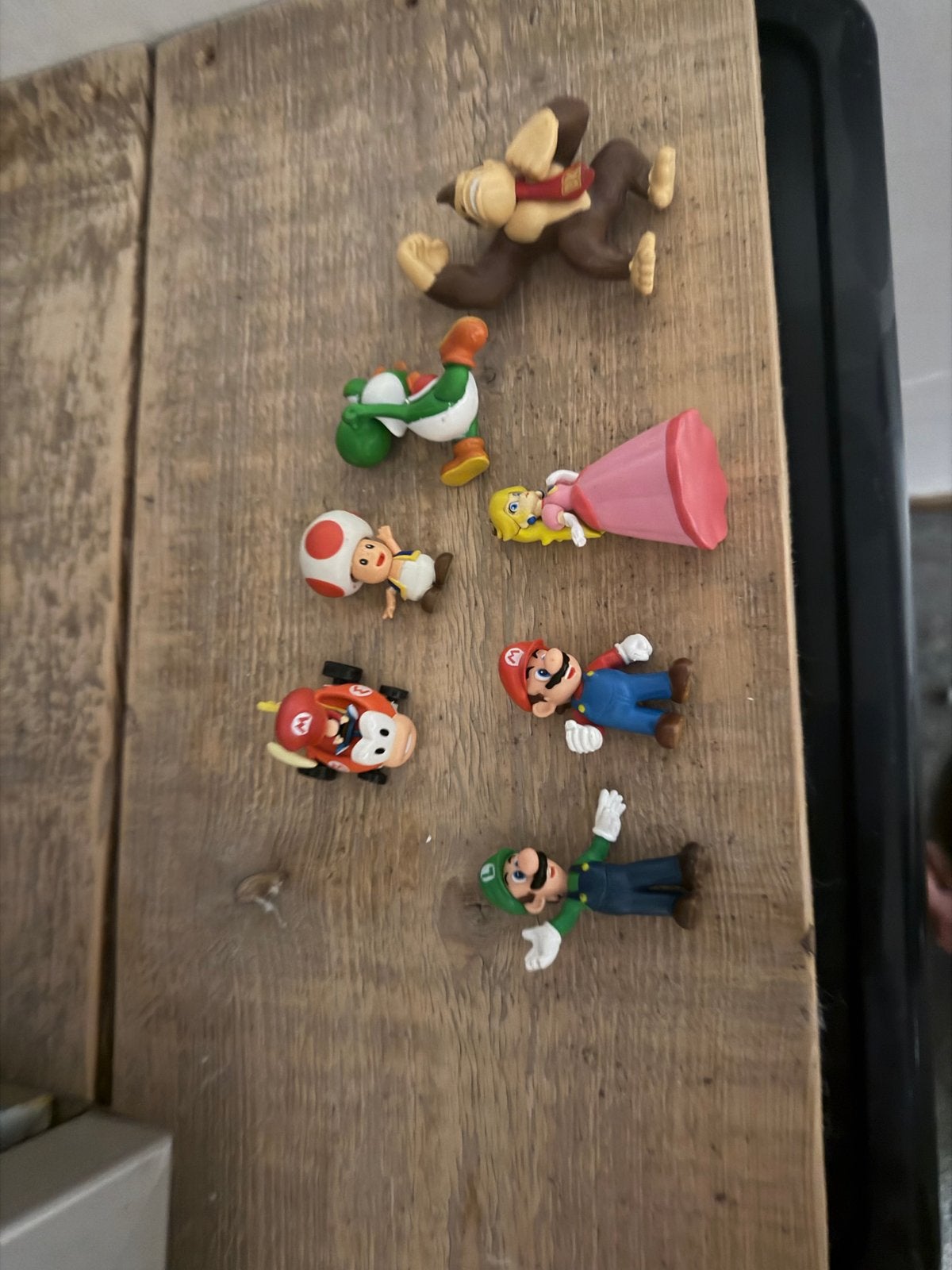 7 Super Mario poppetjes - Mario, Luigi, Peach, Yoshi, Toad, Ophalen of Verzenden, Gebruikt