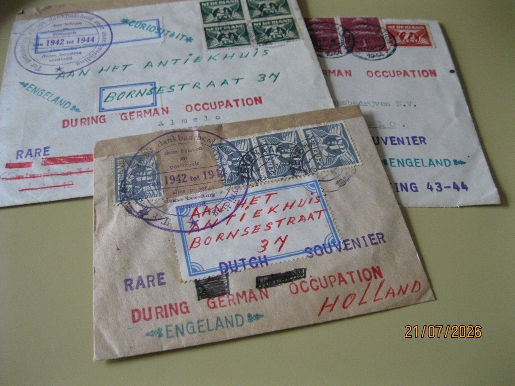 3 poststukken Nederland, Postzegels en Munten, Ophalen of Verzenden, Envelop