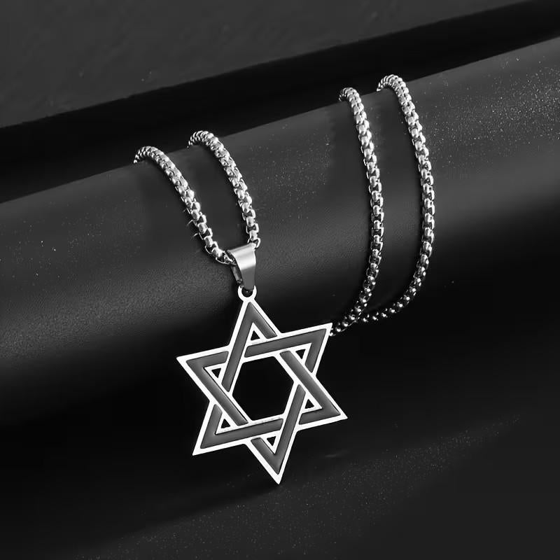 Zilverkleurige Davidster plus ketting, Ophalen of Verzenden, Nieuw, Overige materialen, Overige merken