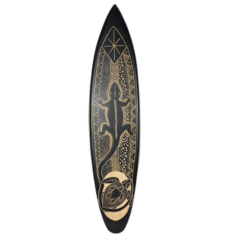 Gecko (zwart) - decoratief houten surfplank 150 cm, Nieuw, Ophalen of Verzenden, Info@westerndeco.nl, Storkstraat zoetermeer