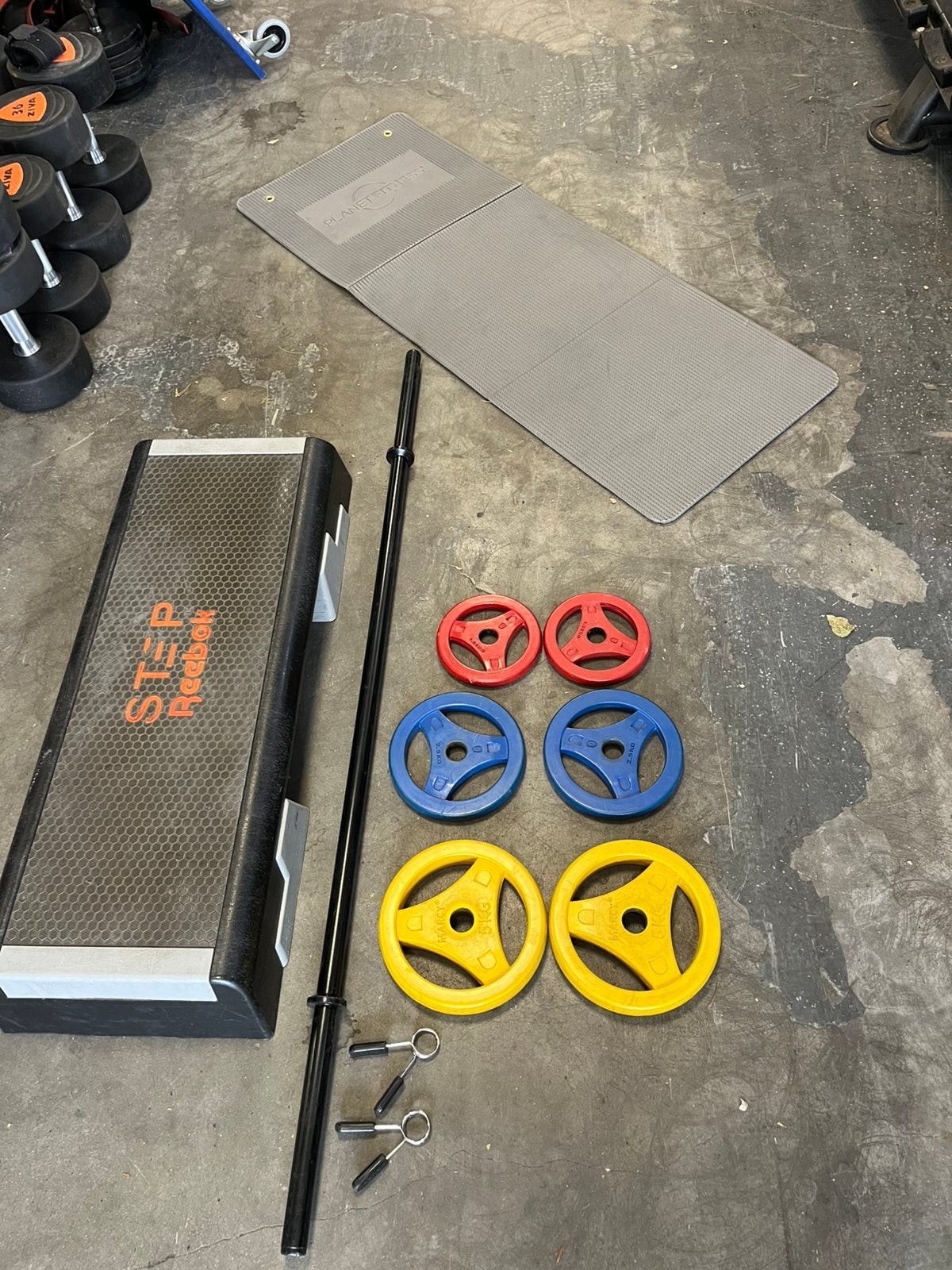 Reebok step en bodypump set, Sport en Fitness, Gebruikt, Bp set, Ophalen of Verzenden, Reebok
