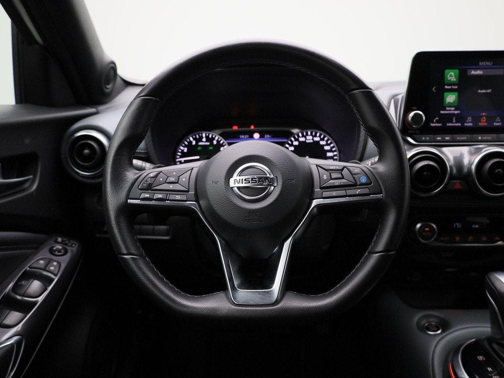 Nissan Juke 1.0 DIG-T Tekna | Automaat | Keyless | Sport sto, Auto's, Nissan, 12 maanden, Euro 6, Leder en Stof, Wit