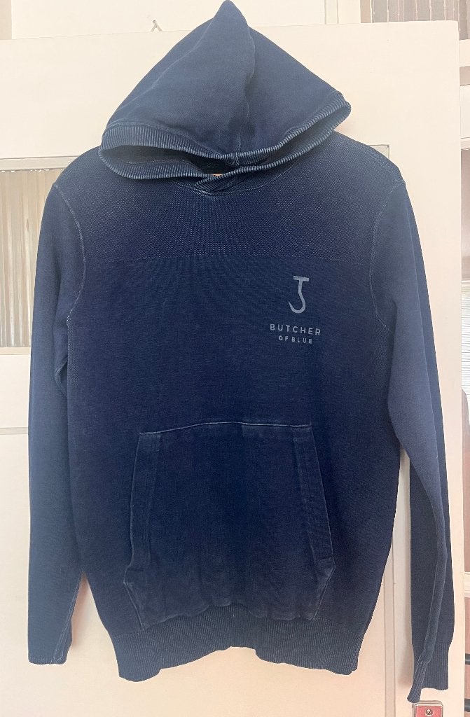 Butcher of Blue BOB sweater / hoodie maat S, Kleding | Heren, Blauw, Butcher of blue, Ophalen of Verzenden, Zo goed als nieuw