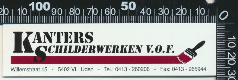 Sticker: Kanters Schilderwerken - Uden, Ophalen of Verzenden, Zo goed als nieuw, Bedrijf of Vereniging